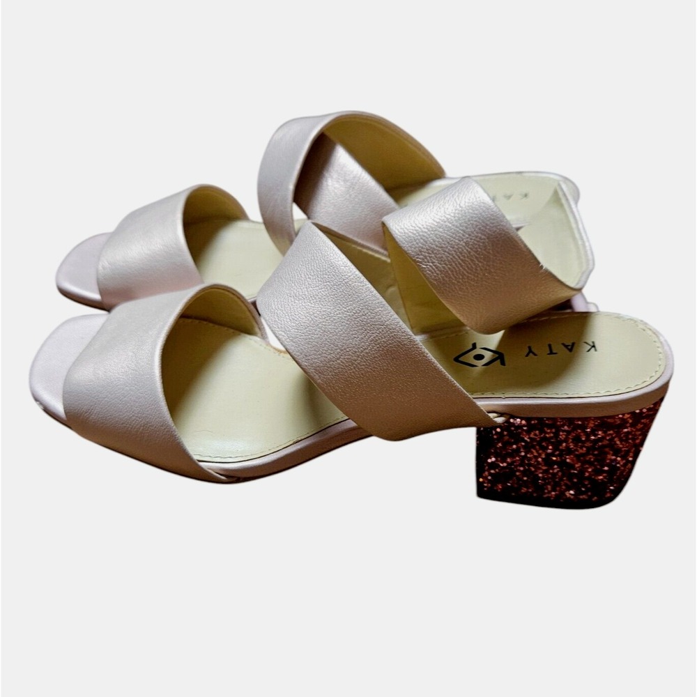 Katy Perry The Margot‎ Sandals Womens Metallic Pink Glittered Heel Size US 7